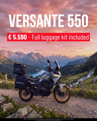 Erihinnaga limiteeritud koguses mootorratas SWM Versante ABS 550cc + kolm alumiiniumist kohvrit